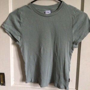 TNA Ribbed Crew Tee in Sage